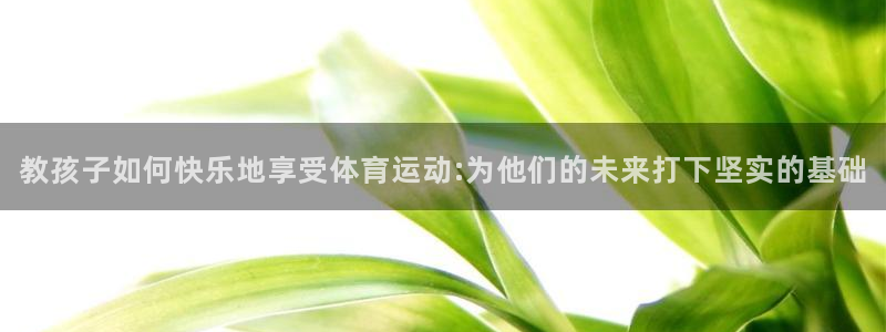 球速体育：教孩子如何快乐地享受体育运动:为他们的未来打下坚实的基础