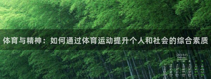 球速体育：体育与精神：如何通过体育运动提升个人和社会的综合素质